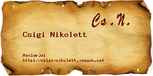 Csigi Nikolett névjegykártya